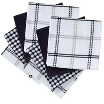 Coordinating Flat Waffle Weave Dish Cloth, Eight Pack, Neutral