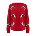thumbnail image 6 of BODOAO Womens Sparkle Football Sequin Rugby Sweatshirt Game Day Y2K Crewneck Oversized Shirt Long Sleeve Loose Pullover Sequin Rugby Sweatshirt Crewneck Oversized Shirt Fleece Pullover Red Xxl, 6 of 7