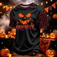 thumbnail image 2 of DORKASM Mens Halloween Shirts Short Sleeve Pumpkin Trendy Tshirt Round Neck Skeleton Funny Print 2026 T Shirt Spooky Vacation Loose Tops Black 2XL, 2 of 7