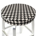 thumbnail image 3 of Balery Black and white houndstooth Fundas de asiento para taburete de bar redondo de tela de terciopelo ajustables que protegen de arañazos y manchas para sillas de 14 a 17 pulgadas.-13 inch, 3 of 7