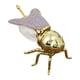 thumbnail image 2 of Tarro de miel de , dispensador de jarabe de vidrio con cuchara, dispensador de jarabe novedoso, bote de miel de , contenedor de condimentos violeta dorado, 2 of 8