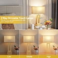 thumbnail image 2 of Bedroom Table Lamps Set of 2 - Beige Gold Touch Bedside Lamps with USB C+A, 3 Way Dimmable Gold Lamp for Nightstand, Modern Night Stands Lamps for Living Room, 2 of 15
