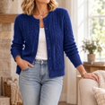 thumbnail image 4 of yillto Women Button down Cardigan Open Front Long Sleeve Slim Soft Cardigans Casual Outwear Cable Knit Sweater, 4 of 6