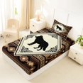 thumbnail image 4 of Manfei Rustic Wolf Grid Twin Sheets,Brown Check Pine Bedding,3 Pieces,1 Fitted Sheet and 1 Pillowcase, 4 of 6