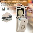 thumbnail image 3 of Allytechgroup Galaxy Z Flip 5 Wallet Case with Shoulder Strap, Premium PU Leather Back Cover Ring Holder Stand Cards Slots Shockproof Protective Phone Case for Samsung Galaxy Z Flip 5, Beige, 3 of 9