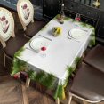 thumbnail image 3 of Meery Christmas Rectangle Tableclothes Xmas Tree Green & Red Tablecloth 60x102inch Polyester Happy Holiday Waterproof and Reusable Tablecloths for Dining Kitchen Parties Weddings and Outdoor Use, 3 of 5