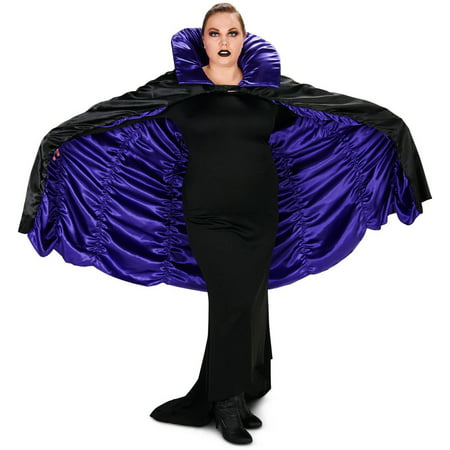Purple and Black Reversible Cape Adult Plus Halloween Accessory