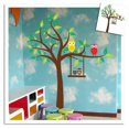 thumbnail image 2 of Calcomanía adhesiva de pared LIUXGMXG de Búhos lindos en árbol verde grande, 2 of 5