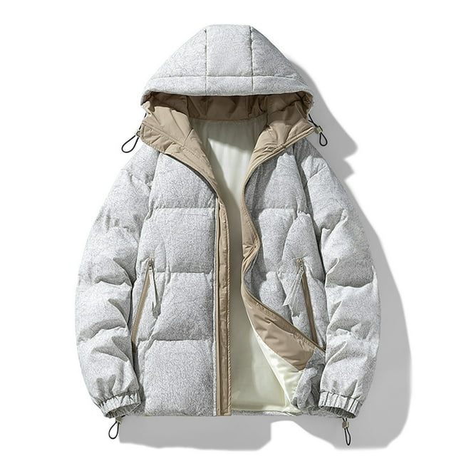 Byikun Men's Slim Fit Hooded Jacket with Drawstring and Zipper Pocket - Versatile Polyester Coat for Outdoor, Work, and Sports