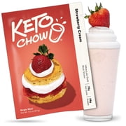 Keto Chow Strawberry Cream Ultra Low-Carb Meal Shake, Single Meal
