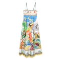 thumbnail image 2 of Women High Waist Cotton Linen Printed Cami Dress Casual Summer Sundress, 2 of 5