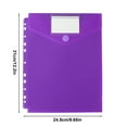 thumbnail image 3 of Plastic Folder with Button Closure, Letter Size 11-Hole Binder Pouch with Label Tab, Endwise Design, Assorted Colors, 3 of 7