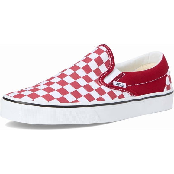 VANS U CLASSIC SLIP-ON UNISEX SNEAKERS - RED - Checkerboard Chili Pepper / Men 8.5 / Women 10 / Medium