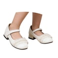 thumbnail image 2 of JIAHONG Little Child Dress Shoes Low Heels Pumps Princess Mary Jane with Pearl and Bow for Wedding Party (Toddler/Little/Big Kids), 2 of 4