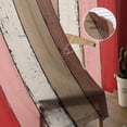 thumbnail image 5 of Red Pink Semi Sheer Curtains 108 Inch Length 2 Panels Set, Farmhouse Wood Grain Vintage Brown Striped Sheer Kitchen Curtain Privacy Voile Window Curtain for Living Room Bedroom Rod Pocket Drapes, 5 of 7