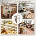 thumbnail image 5 of Guyou Linen Dining Chairs - Set of 4, 24" Wide Barrel Back Armchairs for Dining Room & Kitchen, Modern Curved Back Chairs with Black Wood Frame, Beige, 5 of 8