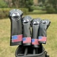 thumbnail image 2 of Tree Pattern Black Golf Headcovers Set for Driver/Fairway/Hybrid/Putter, PU Leather Waterproof Protector Golf Club Accessorie 3, 2 of 4