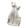 thumbnail image 3 of Estatuilla del gato de la suerte Pareja Gato Estatuas Animales Escultura Escritorio Kitty Figuras Resina Figuras Blanco Fanmusic Estatuilla del gato de la suerte, 3 of 7