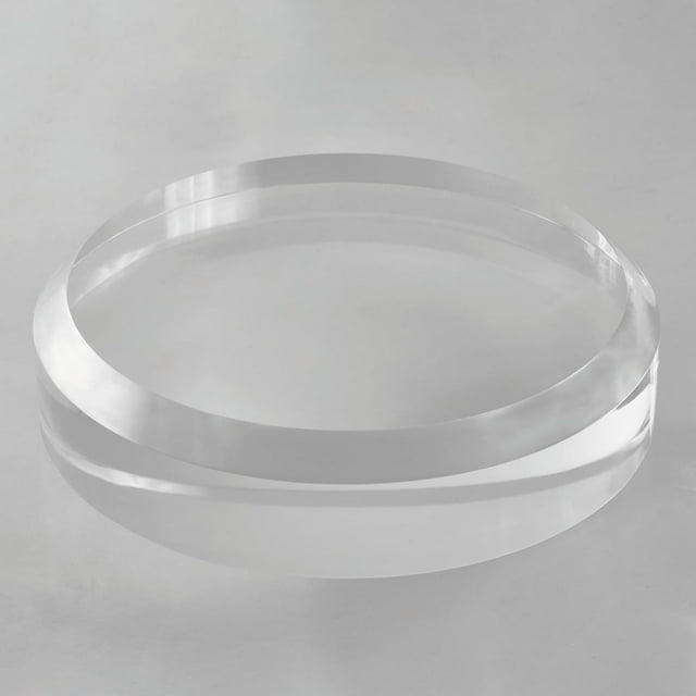 CiaoHER 2in Thickness Acrylic Disc Display Block Clear Polished Round Pedestal Stand Riser (7'' x 2'')