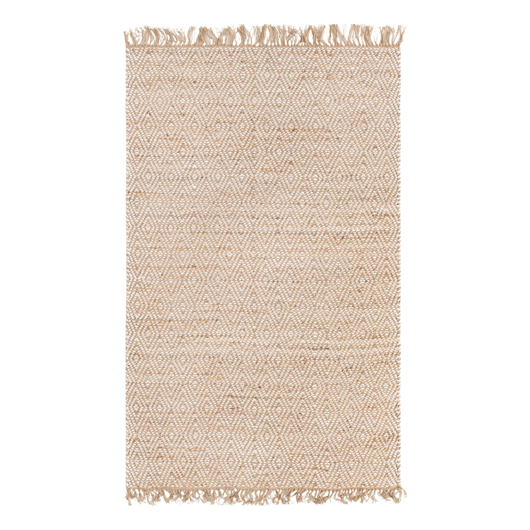 Unique Loom Braided Jute Collection Area Rug - Assam (5' 1" x 8' Rectangle Natural/Ivory)