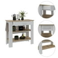 thumbnail image 2 of Boahaus Reims Kitchen Island, Assembled Product Height 37 in, White / Light Oak, 2 of 6