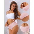 thumbnail image 3 of DARING DIVA Women's Mid-Waisted Full Coverage Briefs Cotton Panties Pink S, 3 of 6