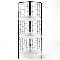 The Lakeside Collection White 3-Tier Metal Corner Shelf