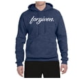 thumbnail image 2 of Christian Inspiring Verse Forgiven Inspirational/Christian Unisex Graphic Hoodie Sweatshirt, Vintage Heather Navy, Medium, 2 of 3