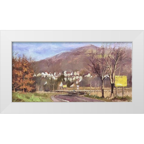Strube, Ling 14x9 White Modern Wood Framed Museum Art Print Titled - Village in Germany