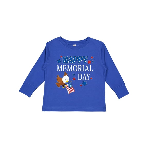 Inktastic Happy Memorial Day Eagle Boys or Girls Long Sleeve Toddler T-Shirt