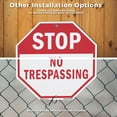 thumbnail image 6 of Stop No Trespassing (2 Pack) 10 inch X 10 inch Octagon Rust Free Aluminum Metal Signs with Aluminum Mounting Stakes Weather Resistant UV Protected for Workplace Private Property and, 6 of 8