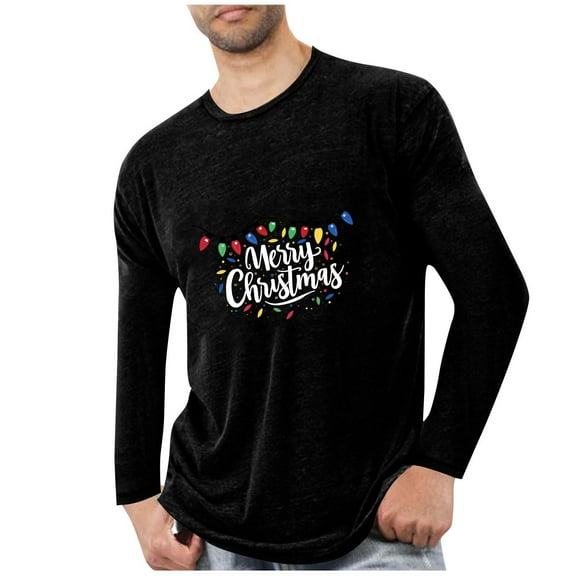 Cavosen Ugly Christmas Sweater Crew Neck Long Sleeve Funny Pullover Letter Graphic Solid Loose Blouses Lightweight Party Shirt Tops