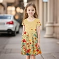thumbnail image 5 of Mlqidk Little Girls Dresses Size 10-12 Twirl Casual Crew Neck Short Sleeve Dresses Summer floral print Birthday Princess Girls Outfits 4-5 Years, 5 of 5