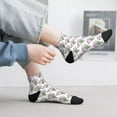 thumbnail image 2 of Rateoe Tulips Flowers Pattern Quarter Crew Socks,Toe Seamed Ankle Socks,Cotton Cushioned Breathable Athletic Crew Sports Socks, 2 of 7