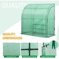 thumbnail image 6 of EAGLE PEAK 6.6’ x 3.3’ x 6.9’ Outdoor Lean to Walk-in Greenhouse with Shelf, Gardening Wall Green House with Roll-up Zipper Entry Doors, Green, 6 of 9