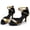 Gold, variant on Women's Color Block Latin Dance Shoes, Satin Low Heel Sandals, Professional Salsa Ballroom Practice Footwear for Performance, Wedding Silver 42