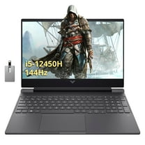 HP Victus 15.6" FHD 144Hz Gaming Laptop, Intel i5-12450H, 16GB RAM, 1TB PCIe SSD, NVIDIA GeForce GTX 1650 Graphics, Backlit Keyboard, Win 11 Pro, Mica Silver, 32GB Hotface USB Card