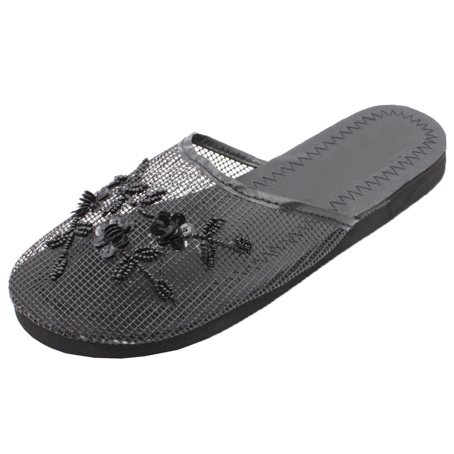 1313 Womens Chinese Mesh Slipper Floral Flip Flop Sandals 