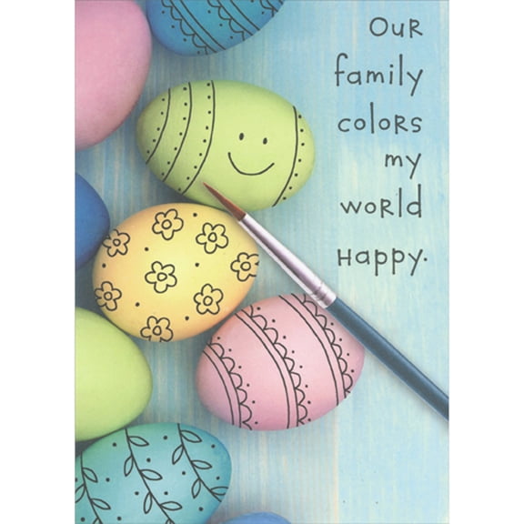 RSVP Our Family Colors My World Happy: Egg with Smiley Face Easter Card