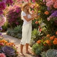 thumbnail image 6 of Casual Pants for Women Women's Fashionable And Casual Summer Elastic High Waisted Solid Color Cotton And Linen Loose Trousers, 6 of 6