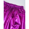 thumbnail image 5 of iixpin Kids Girls Metallic Jazz Dance Outfit Short Sleeve Sparkly T-shirt and Pants 2 Piece Hip Hop Dancewear Purple 2-3, 5 of 7