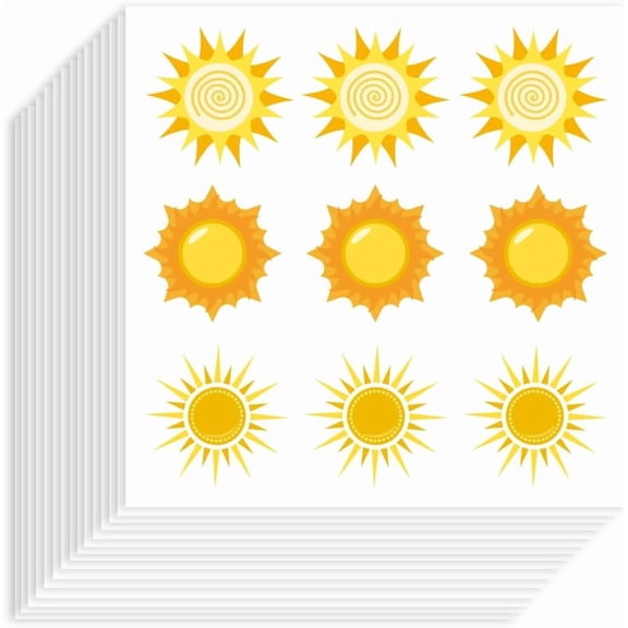 180Pcs Sun Stickers Self-Adhesive Paper Decorative Stickers Waterproof Sunshine Planner Decals Creative Craft