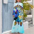 thumbnail image 4 of Mandarinfish Art Print Women's Long Dress Long Sleeves Dress Vintage Dresses Party Maxi Dress High Waist Dress, 4 of 4