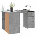 thumbnail image 2 of vidaXL Corner Desk Concrete Grey 145x100x76 cm Engineered Wood, 2 of 5