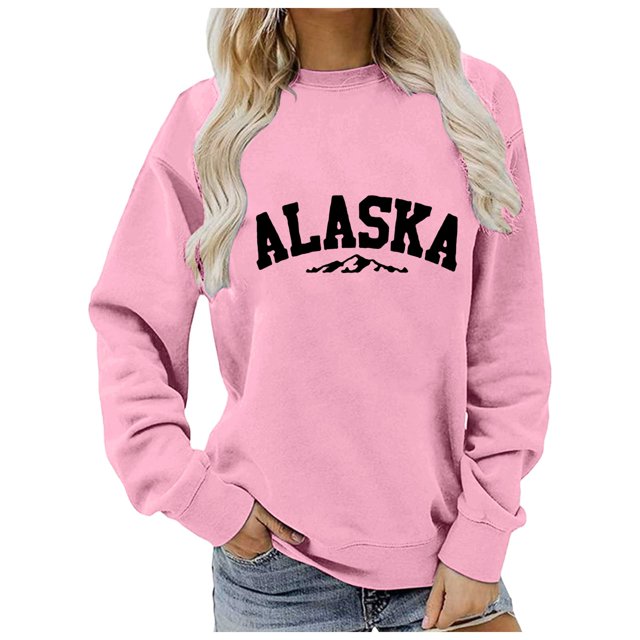 Wyzesi Sweatshirts Overd pour Femmes Mode Automne Clothes Tendance Mode Imprimé Lettre Sweatshirt Manches Longues Col Rond Décontracté Sweatshirts de Noël pour Femmes Sweatshirts de Noël pour Femmes