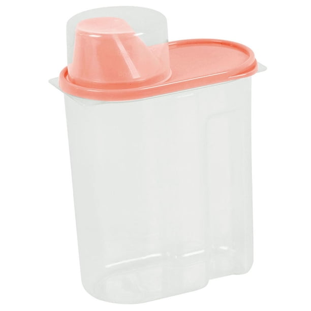 Caja de almacenamiento de alimentos de plástico de 2,5 l, contenedor hermético con tapas para verter, botellas de almacenamiento de cereales de Almacenamiento y organización del hogar Rosado 2.5L Billuyoard HA002828-06