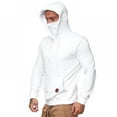 thumbnail image 2 of FNNMNNR Men‘s Mask Hooded Sweatshirt Loose Long Sleeve Pullovers  Gray, 2 of 5