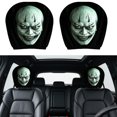thumbnail image 5 of 1 Pack Halloween Creepy Clown Demon Face Car Headrest Cover Horror Scary Head Rest Protector Cover Elastic Auto Interior Prank Decor For Car SUV Truck, 5 of 6