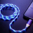 thumbnail image 2 of Cable de datos serpentina de Metal para Apple Android tipo C, luz luminosa para correr, cable de carga rápida 2.4A, 2 of 5