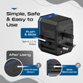 thumbnail image 5 of Ceptics Universal Travel Plug Adapter - Powerful 33W with PD & QC 3.0 USB-C Fast Charging - 2 USB Ports Wall Charger Type I C G A Outlets 110V 220V A/C - EU Euro US UK, Model: UP-10KU-W, 5 of 9